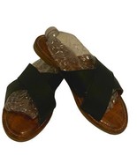 Seven Jesse Sandals Double Strap Crossed Black Slides Women Size 7 Summe... - €10,30 EUR