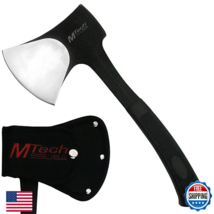 MTech USA Camping Axe, 11" Overall, Two-Tone Blade, Black Rubber Handle - $36.79