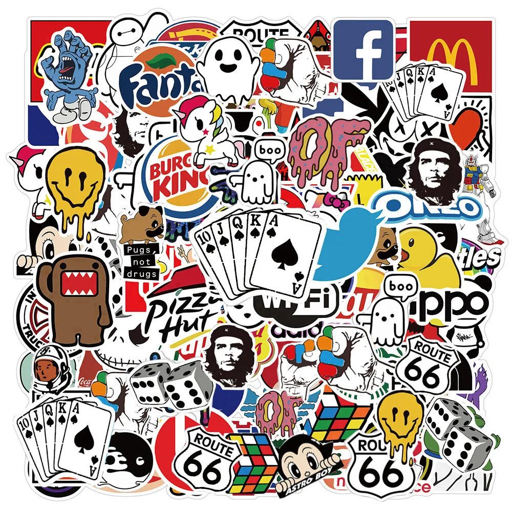 10/30/50/100PCS Cool Fashion  Logo Stickers Aesthetic Skated Laptop Motorcycle P - £60.56 GBP
