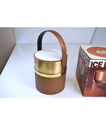 Vintage 8.5&quot; Ice Bucket with Original Box MCM 1970s? Brown/Gold Unbranded - $302.20 MXN