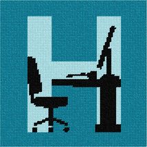 Pepita Needlepoint kit: Letter H Office Chair, 7&quot; x 7&quot; - $50.00+