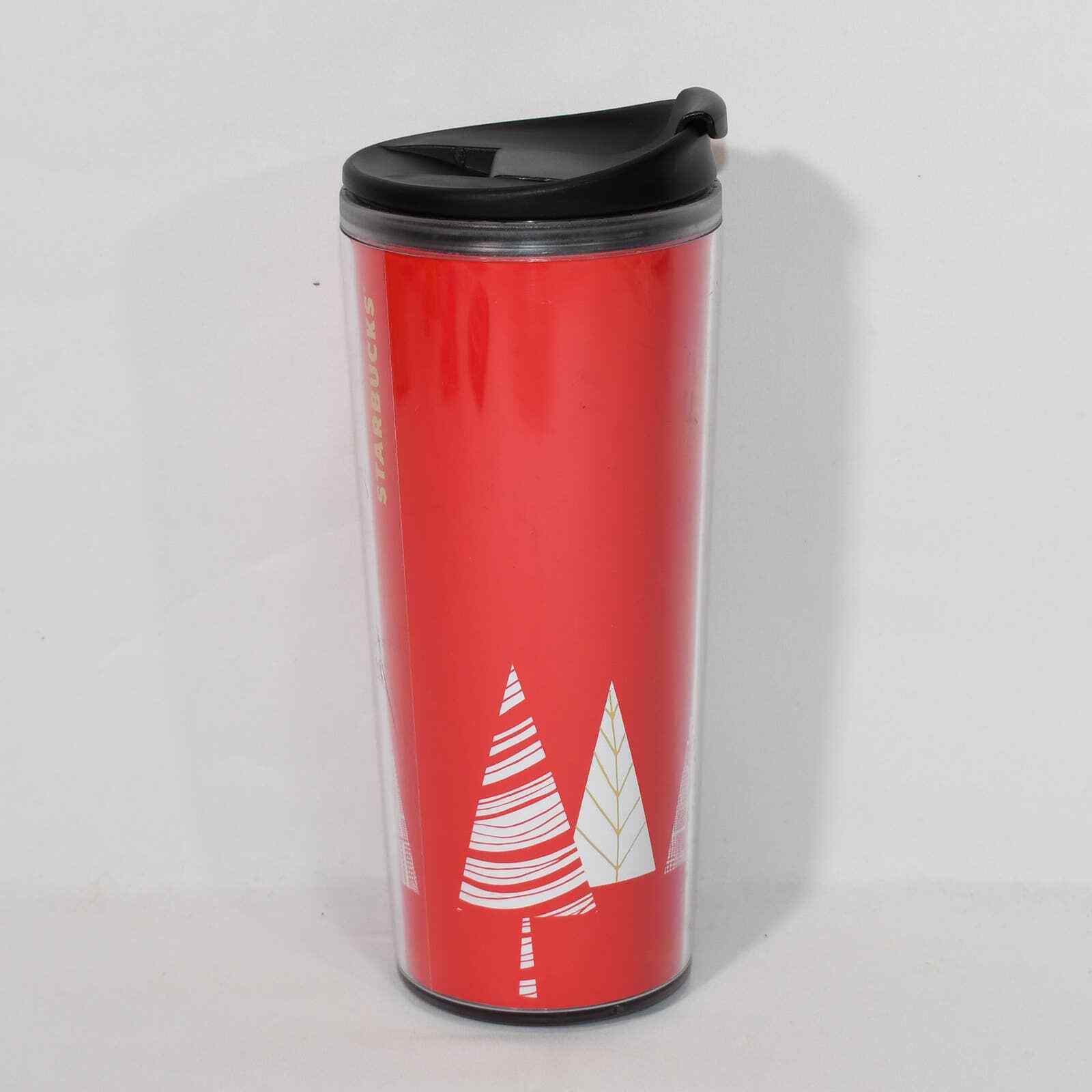 Starbucks 2017 Red Tumbler Travel Mug Christmas Trees Holiday Hot Cold 0422!!! Item image 4