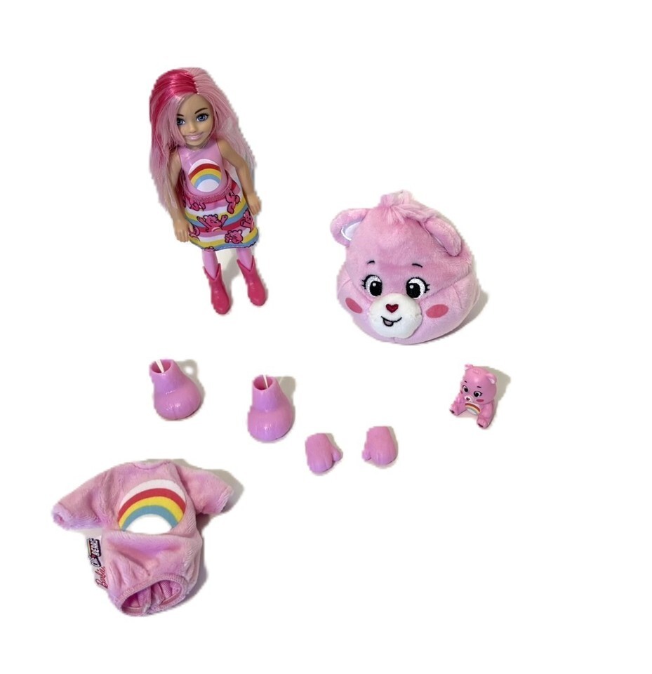 Barbie Chelsea Cutie Reveal Care Bear Cheer Bear Pink  5.5&quot; Doll - $10.95