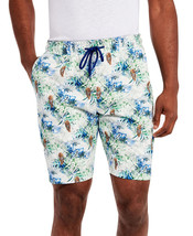 Tallia Men&#39;s Cotton/Spandex Jungle Tiger Slim Fit Drawstring Shorts Teal... - $28.94