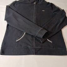 Izod Stretch Women's Black Spandex Cotton Blend Full Zip Hoodie Jacket Size L image 13