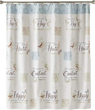 Faith, Hope, Love, Joy Fabric Shower Curtain, Modern, Biblical 70&quot;x72&quot; - NEW - £18.90 GBP