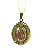 Our Lady of Guadalupe Devotion Medal Pendant Necklace Stainless steel Me... - $24.28 CAD