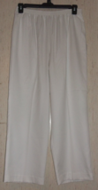 Excellent Womens Alfred Dunner White Pull On Pants W/ Pockets Size 16 - £19.79 GBP