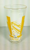 1962 Seattle Worlds Fair Glass - MONORAIL Hi Speed Mass Transit Gold Yellow - $26.23