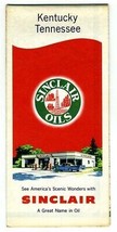 Sinclair Oil Company Kentucky Tennessee Map 1950&#39;s - £7.73 GBP
