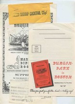 Durgin Park Supper Bill Menu &amp; Booklet Boston MA Shadow of Fanuil Hall 1950&#39;s - £45.75 GBP
