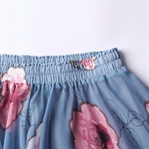 Summer Floral Chiffon Skirt Outfit Women Plus Size Flower Maxi Chiffon Skirt image 12