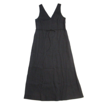 NWT Theory Deep V Neck Midi in Black Caliver Linen Black Belted Dress M - £96.49 GBP