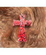 Vintage INRI Crucifix Catholic Jesus Christian Cross Pendant Red Stone A... - $16.03 CAD