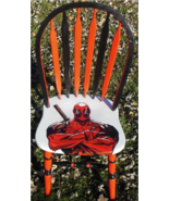DEADPOOL CHAIR  Hand OIL Painted BY BILL SCHULER  FREE SHIPPING - $265.05
