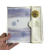 Image Arts 18 Holiday Christmas Greeting Cards +Envelopes Blue Snowflake Secular - £7.89 GBP