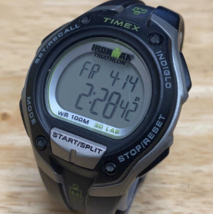 Timex Digital Quartz Watch Ironman Men 100m Black Silver Alarm Chrono New Batter - £22.77 GBP