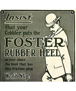 1904 Foster Rubber Heel Bowler Hat Advertisement Shoes Ephemera 7.5 x 4.75&quot; - $559.56 MXN
