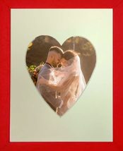 Anniversary 5x7 Heart Shaped Picture Opening, Red Wooden 8x10 Frame - £21.18 GBP