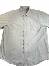 LL Bean Shirt Men’s XL Button Down Short Sleeve Green Striped Hong Kong ... - £15.50 GBP