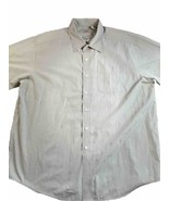 LL Bean Shirt Men’s XL Button Down Short Sleeve Green Striped Hong Kong ... - £15.50 GBP