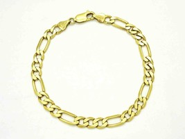 B&amp;M Italian Figaro Link Tennis Bracelet 14k Gold - £959.22 GBP