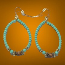 green faux turquoise dangle earrings - $9.10 CAD
