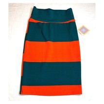 Lularoe Cassie Skirt Womens Extra Small Green Orange Knee Length Grandma... - $7.70