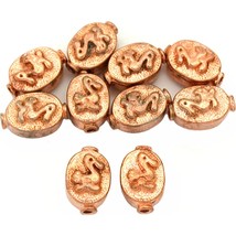 Fluted Oval Duck Copper Plated Beads 11.5mm 15 Grams 10Pcs Approx. - £5.39 GBP