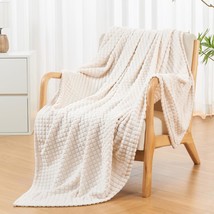 Andency Soft Fleece Throw Blanket For Couch - Super Cozy, Beige 50X60 Inches - £28.36 GBP