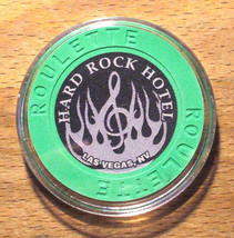 (1) Hard Rock Casino ROULETTE Chip - Green - White Flames-VEGAS-Inside H... - $8.95