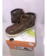 Jumping Beans Boys Winter Boots Cognac Brown Easy Zip Toddler Size 10 T - $19.79