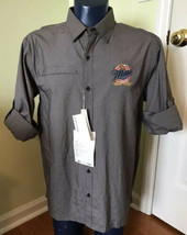 Mens Miller Genuine Draft Long Sleeve Button Up Shirt Large L Embroidere... - $24.72