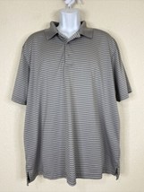 PGA Tour Men Size XXL Gray Striped Polo Shirt Short Sleeve Airflux - $7.14