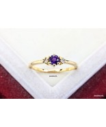 Natural Amethyst Gold ring, 925 Silver Ring, Amethyst Designer Ring for ... - £28.68 GBP