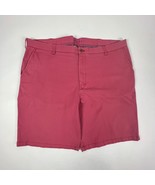 IZOD Saltwater Mens Chino Shorts Size 42 (43&quot;) Red Salmon Flat Front Str... - €20,81 EUR