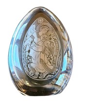 Wedgwood Xmas 1975 Angel Etched Art Crystal Glass Paperweight - £12.04 GBP