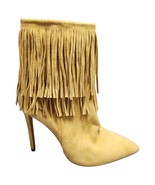 Lulus Fringed Ankle Boots Womens Size 10 Tan Stiletto Heel Pointed Toe S... - $948.78 MXN