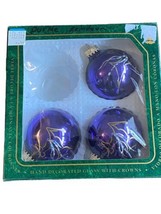3 Vtg Mercury Glass Purple Krebs Christmas Ball – Reindeer - £15.64 GBP