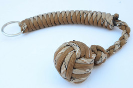 Acid Tactical Monkey Knotted Ball 550 Paracord Keychain 10&quot; (Choose Color) - £8.77 GBP