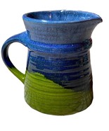 Pacific Stoneware Pitcher Vase Blue Green Pint Vintage USA Wheel Thrown ... - €10,80 EUR
