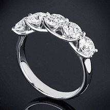 2.80 Karat Künstlicher Diamant 5-Stone Ehering Verlobungsring Sterlingsilber - £69.37 GBP