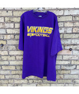 Minnesota Vikings Men&#39;s 3XL 3XXX 100% Cotton NFL Team Apparel Purple T-S... - $22.28