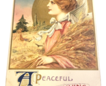 A PEACEFUL THANKSGIVING Orig Antique 1912 John Winsch HOLIDAY Embossed P... - $16.99