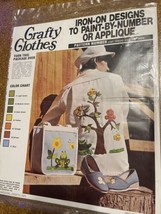 Vintage 1970&#39;s Iron-On Crafty Clothes Designs to Paint 2187 &quot;Frog And Friends&quot; - £7.58 GBP