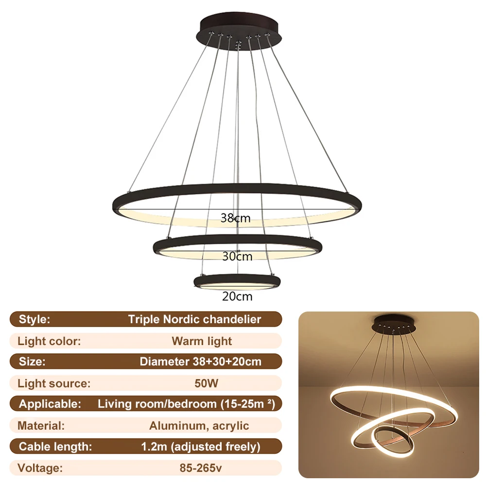   Ceiling Chandelier Adjustable LED Hanging Light Pendant Lamp High Brightness L - £183.75 GBP