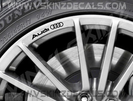 Audi Logo Premium Cast Wheel Rim Decals Kit Stickers TT RS S-line Quattr... - $12.00
