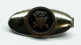 Vintage Tie Clip Tack Shield With Battle Axe And Sword Coat Of Arms Clasp - £14.48 GBP
