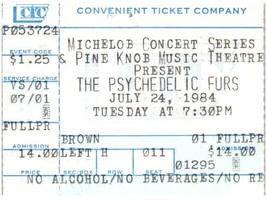 Psychedelic Furs Ticket Stub July 24 1984 Pine Knob Michigan - $34.64