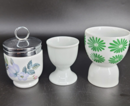 Royal Worcester Egg Coddler Cup Lidded Small England and 2 Egg Cups Porc... - $15.00